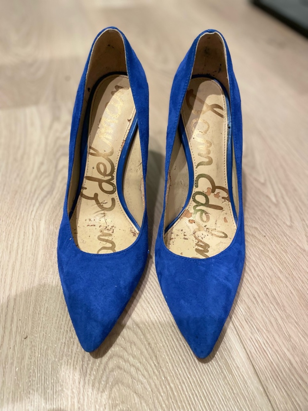 Sam Edelman Cobalt Suede Pointed-Toe Pumps